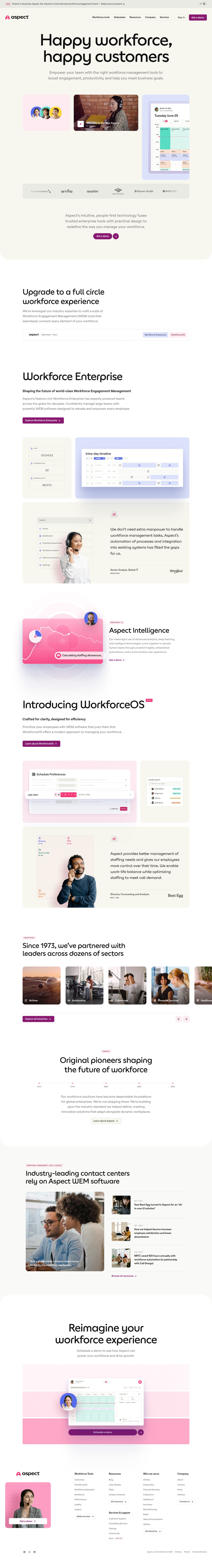 Aspect desktop landing page