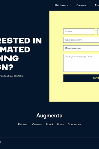 Augmenta landing page
