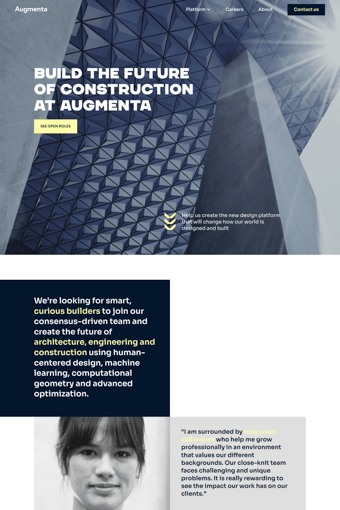 Augmenta landing page