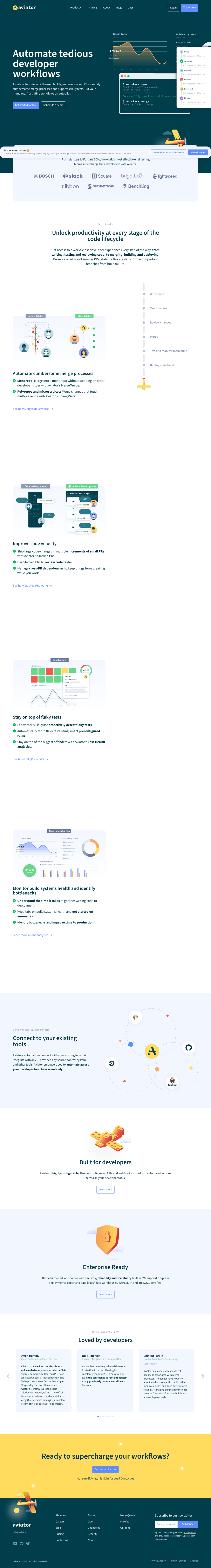 Aviator desktop landing page