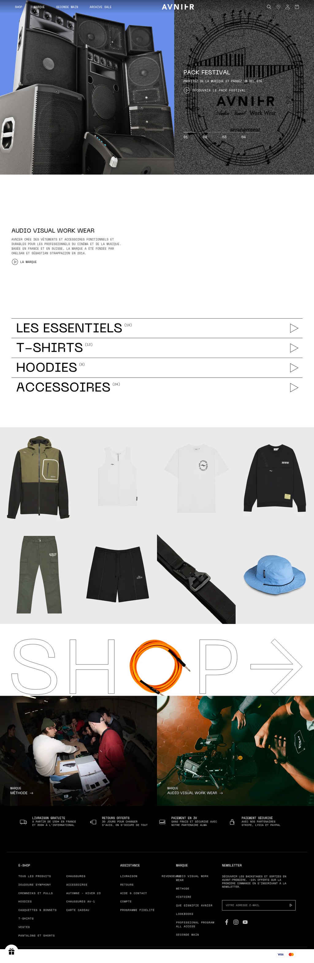 AVNIER desktop landing page