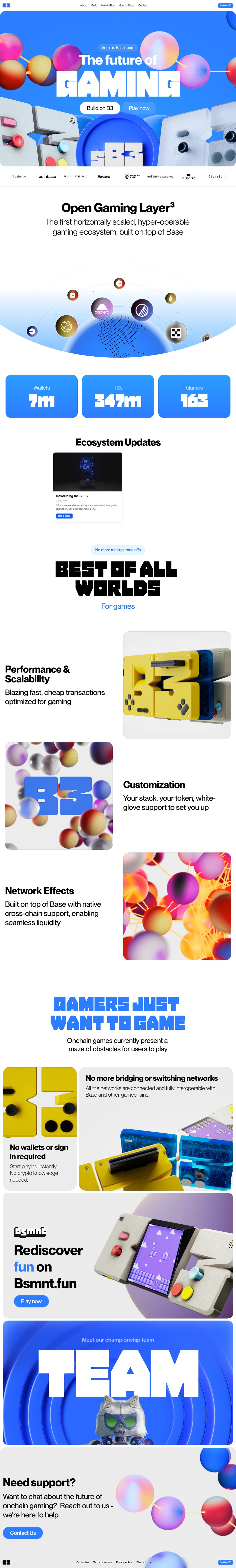 B3 desktop landing page
