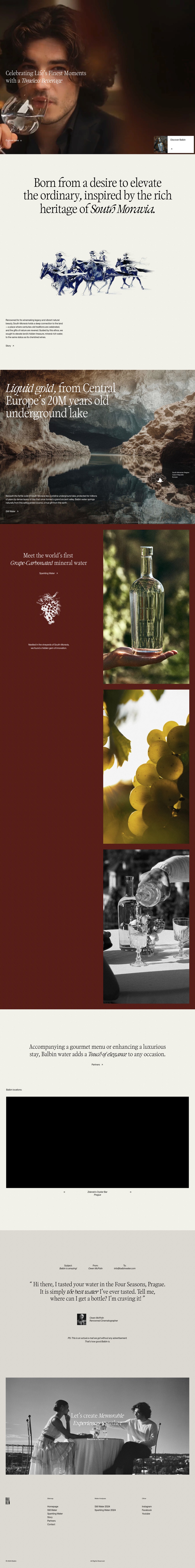 Balbin Artesian Water desktop landing page