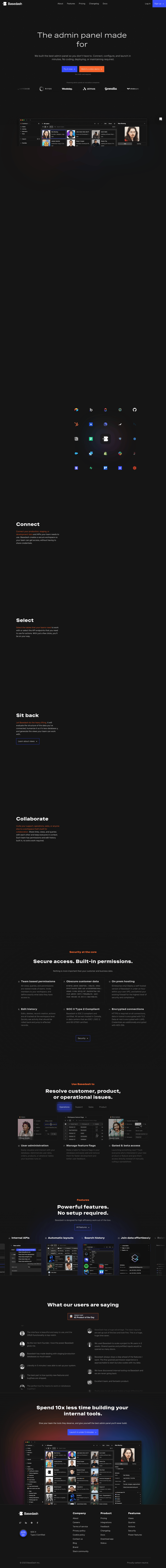 Basedash desktop landing page