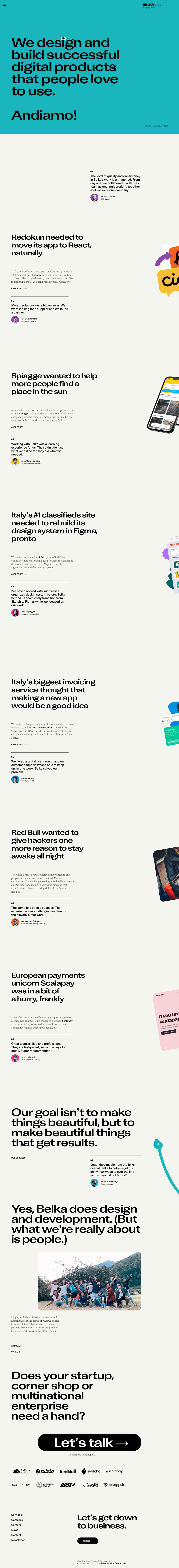 Belka Digitial desktop landing page