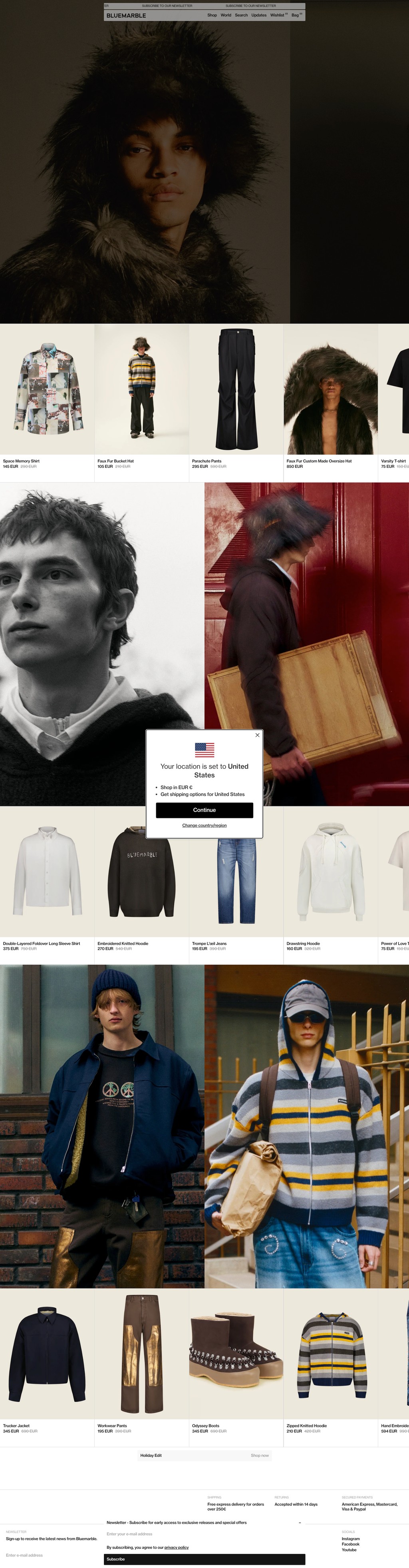 BLUEMARBLE desktop landing page