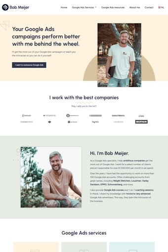 Bob Meijer landing page