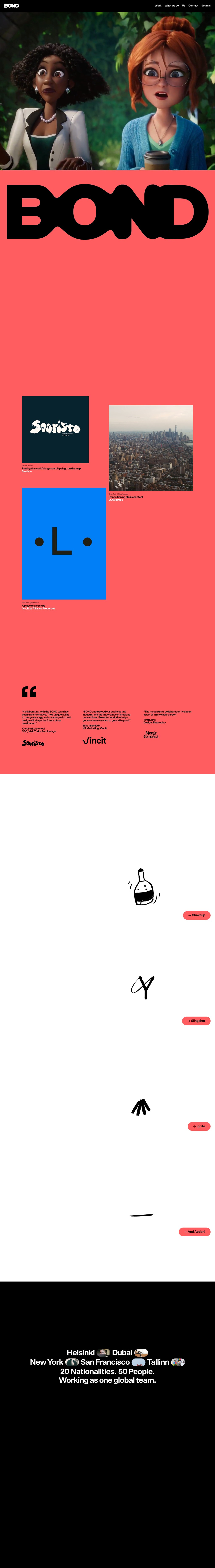 Bond desktop landing page