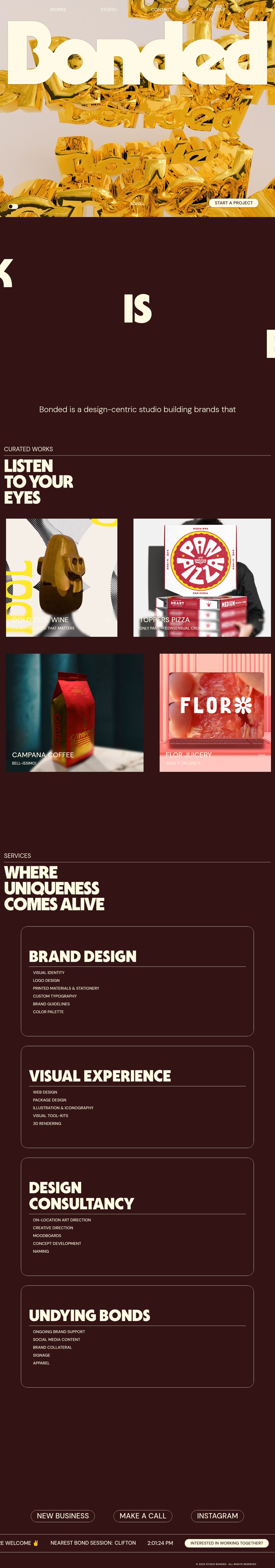 Bonded desktop landing page