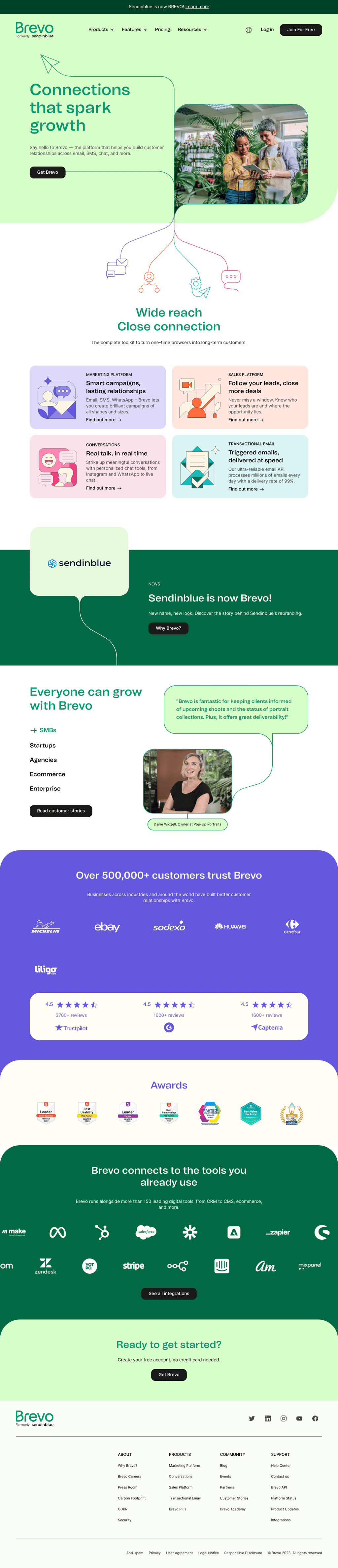 Brevo desktop landing page