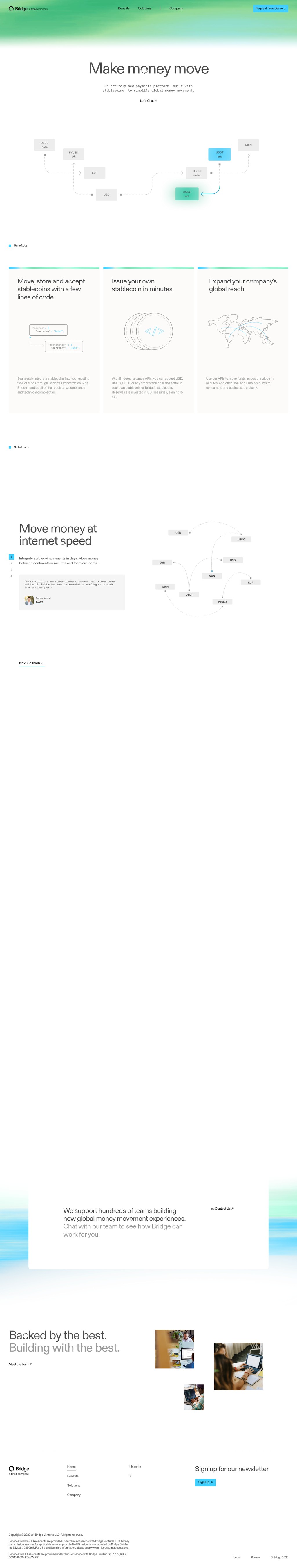 Bridge desktop landing page