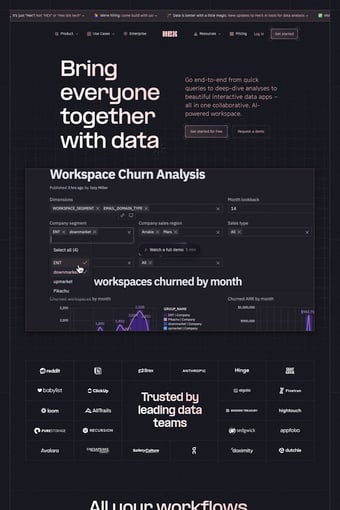 Bring everyone together with data landing page
