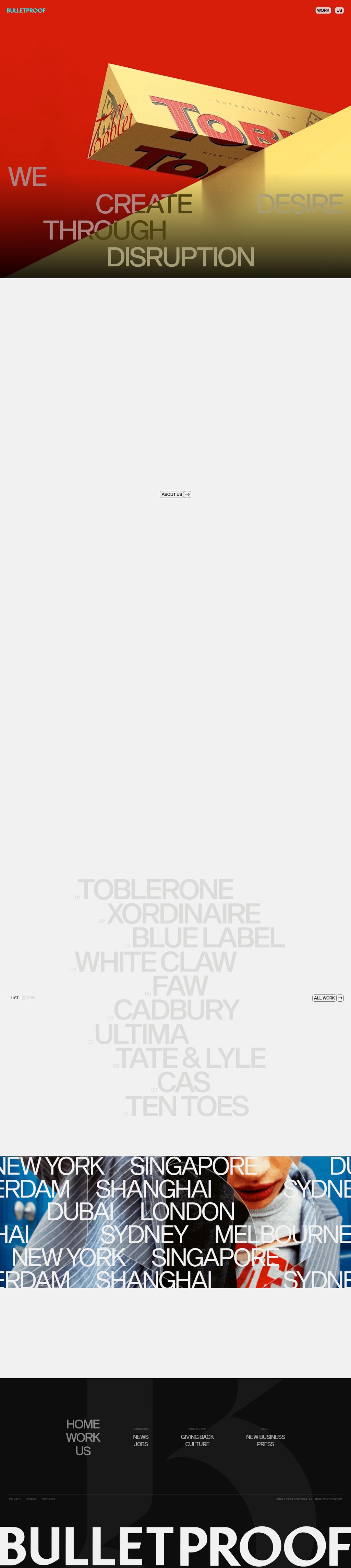 Bulletproof desktop landing page