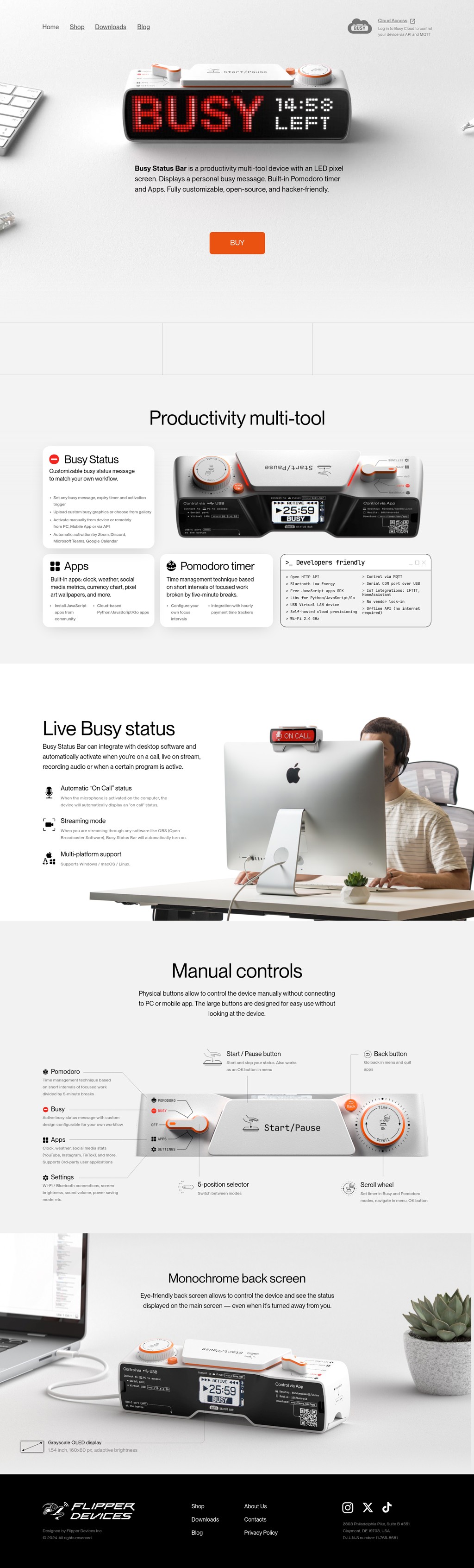 Busy Status Bar desktop landing page