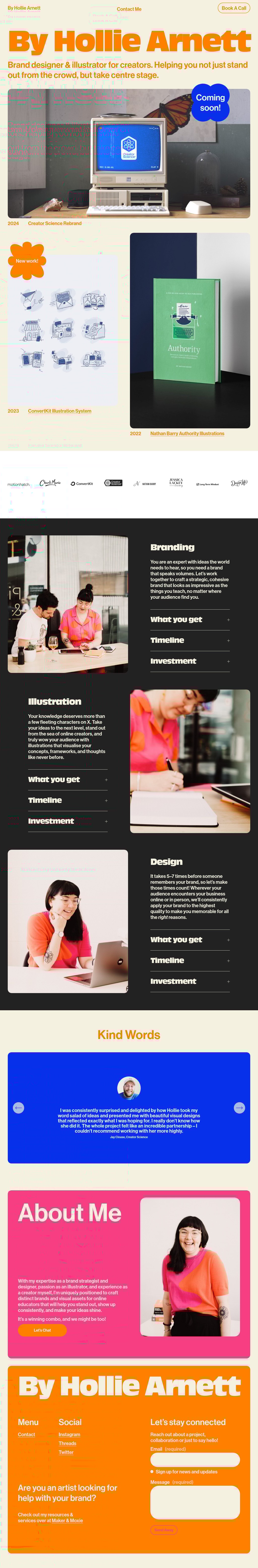 By Hollie Arnett desktop landing page