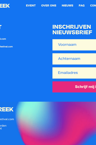 By The Creek Festival landing page