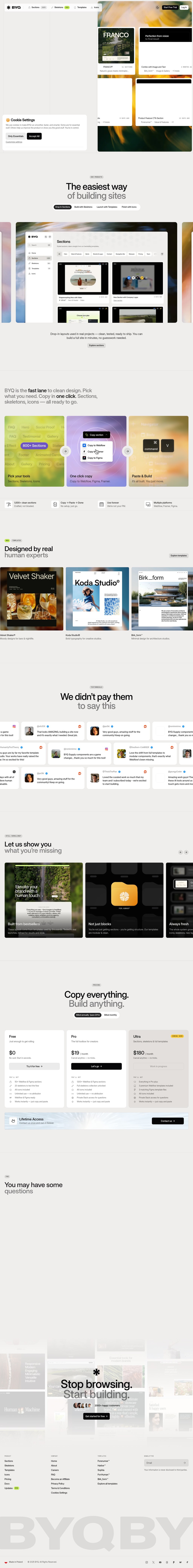 BYQ Supply desktop landing page