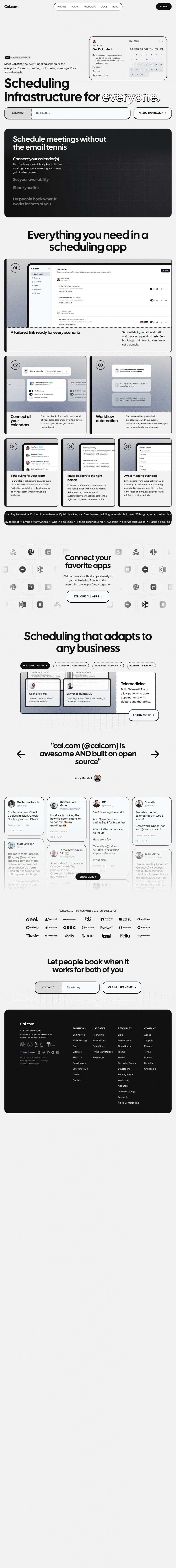 Cal desktop landing page