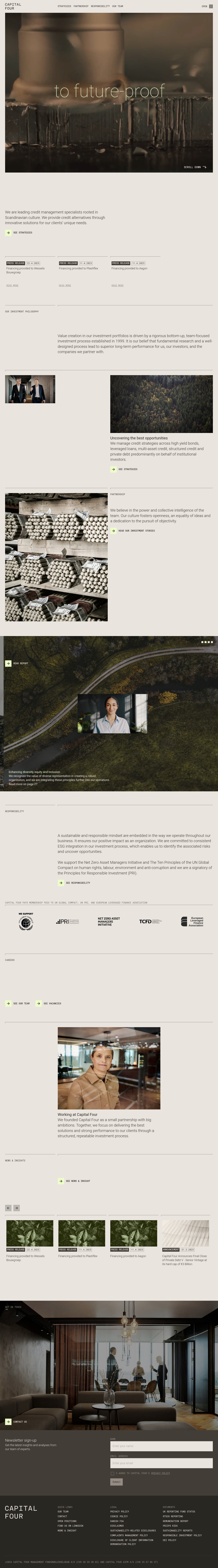 Capital Four desktop landing page