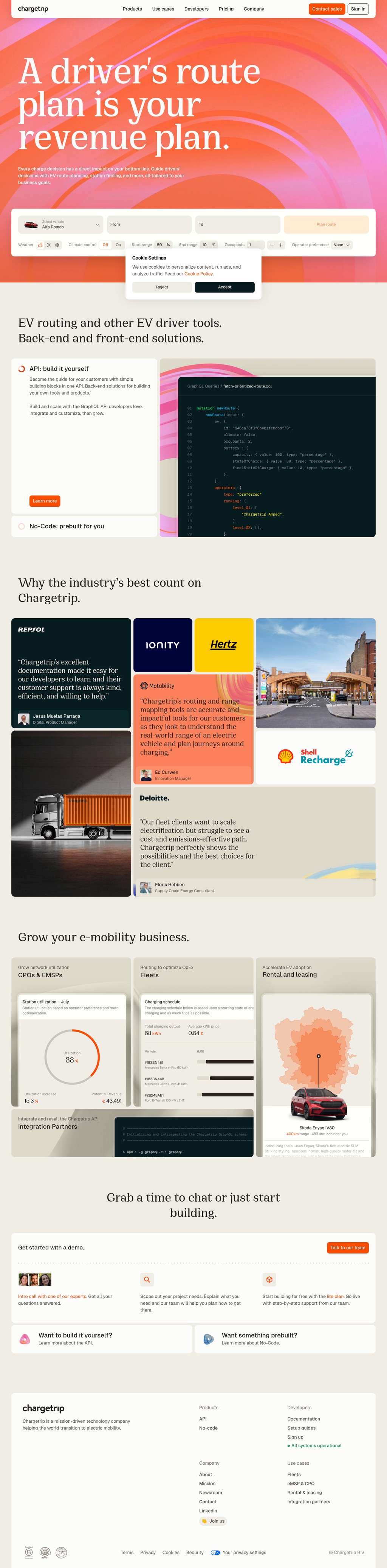 Chargetrip desktop landing page