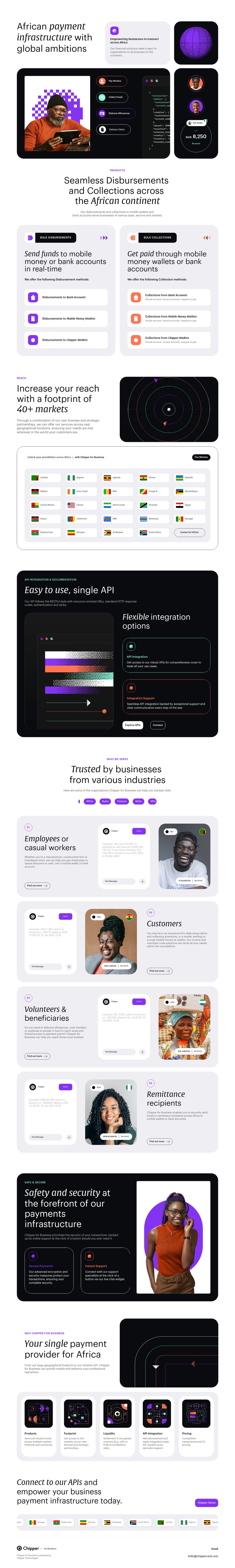 Chipper for Business desktop landing page
