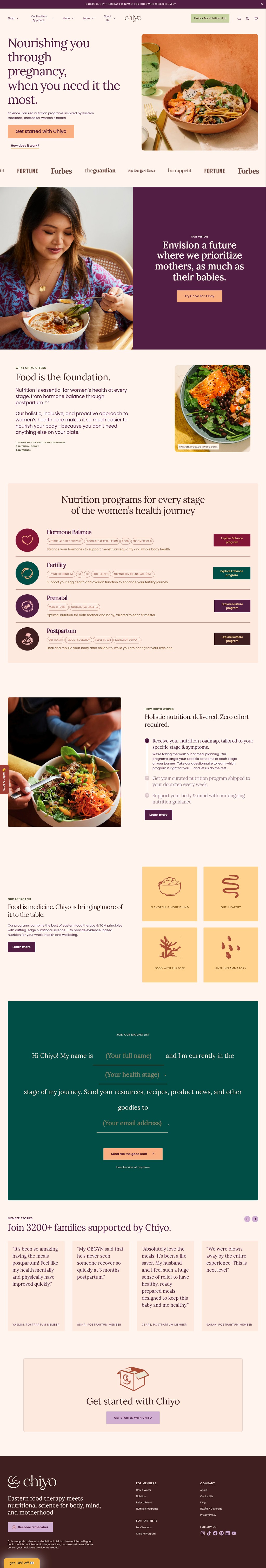 Chiyo desktop landing page