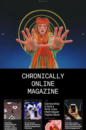 Chronically Online Magazine landing page