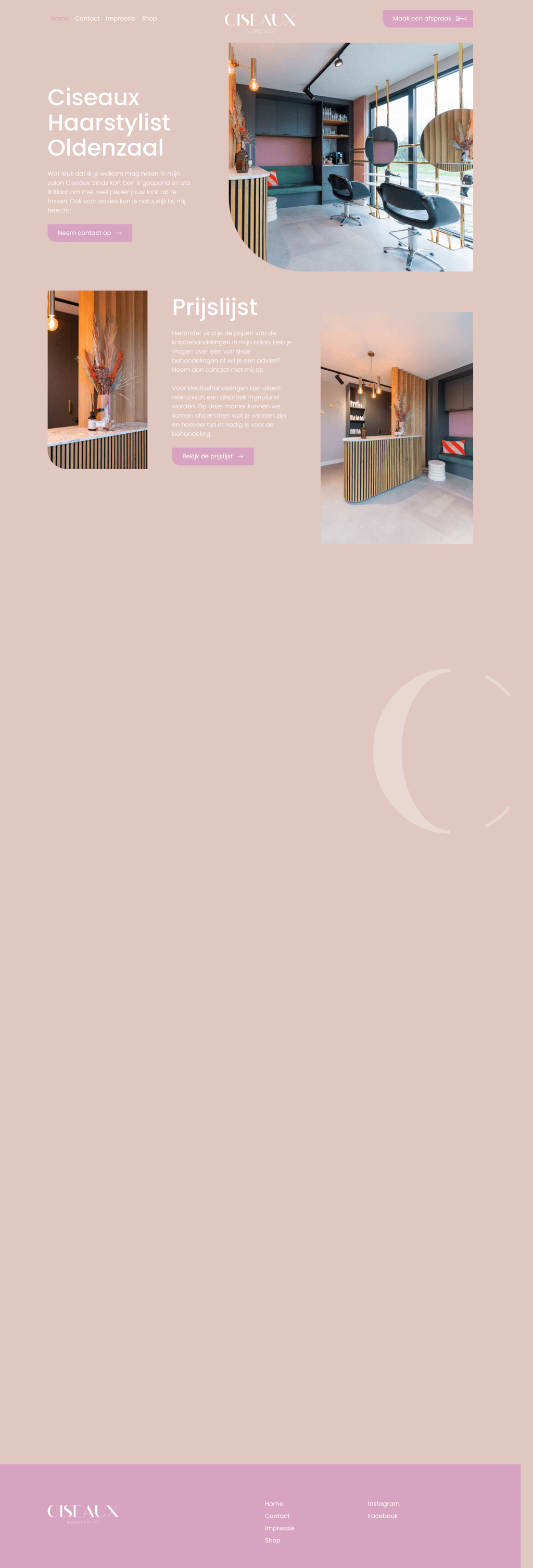 Ciseaux desktop landing page