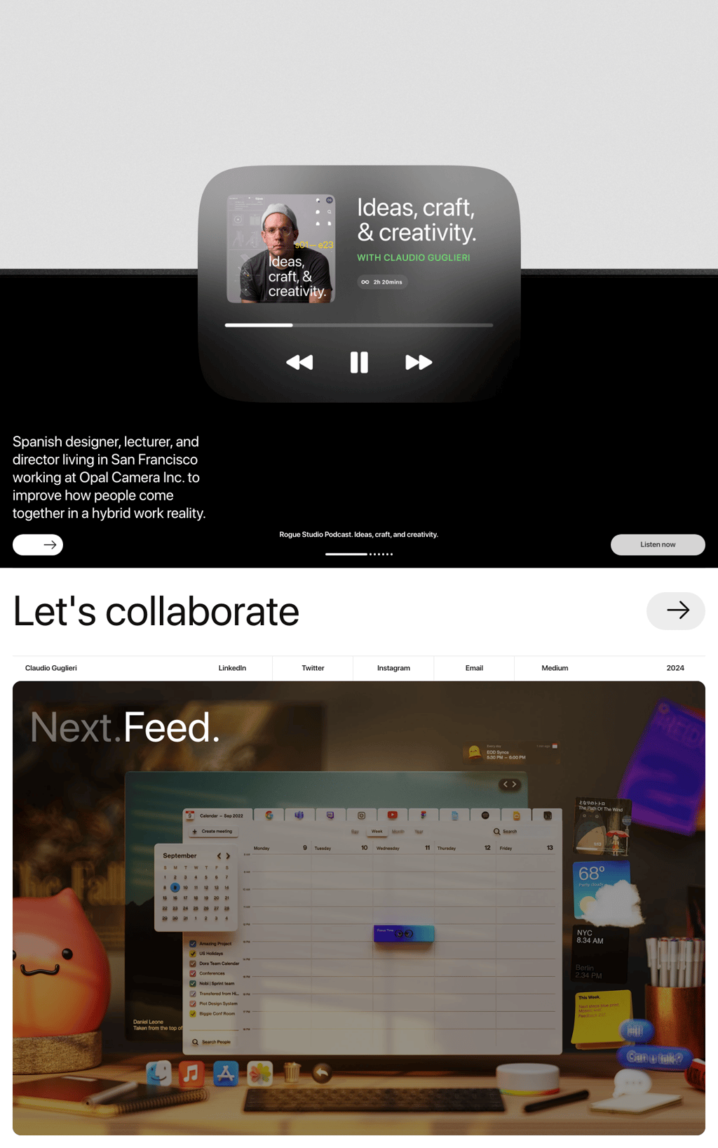 Claudio guglieri desktop landing page