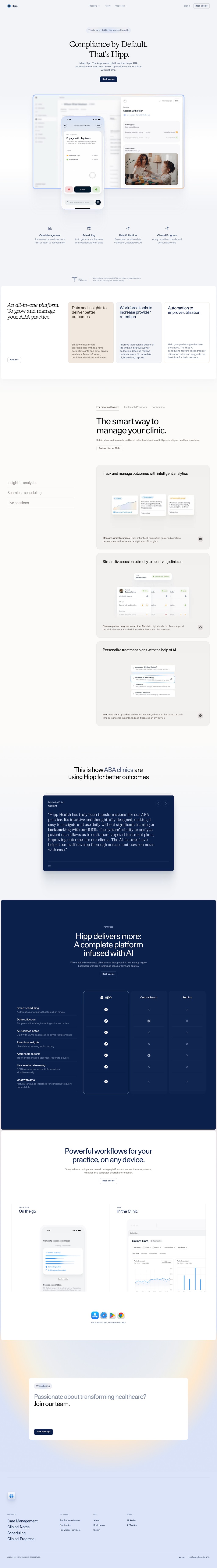 Clinical Notes in Seconds. That’s Hipp desktop landing page