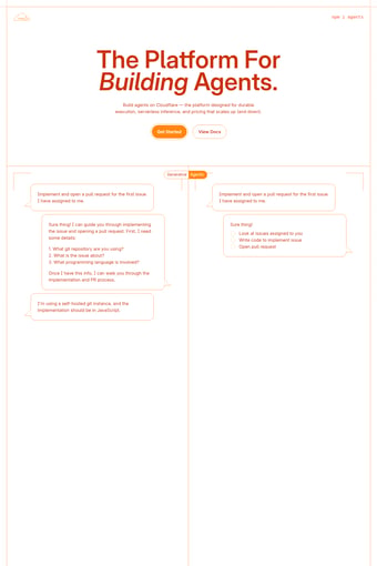 Cloudflare Agents landing page