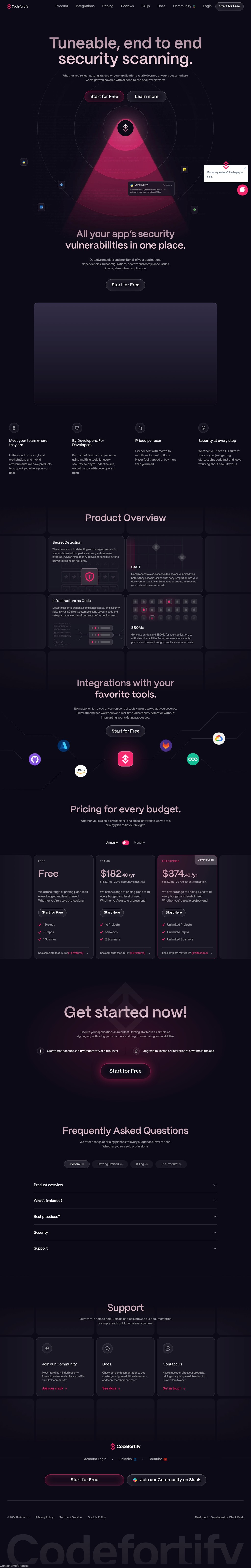 Codefortify desktop landing page