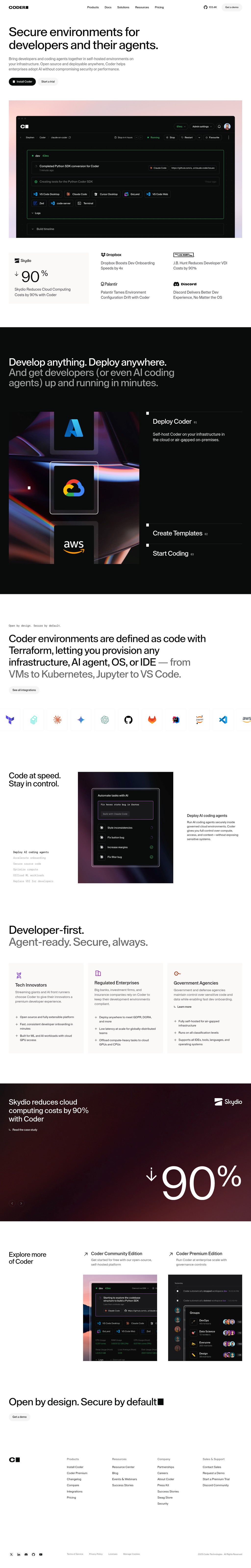 Coder desktop landing page