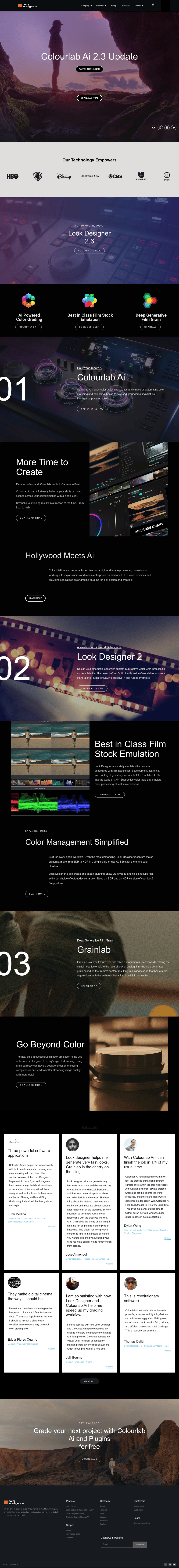 Color Intelligence desktop landing page
