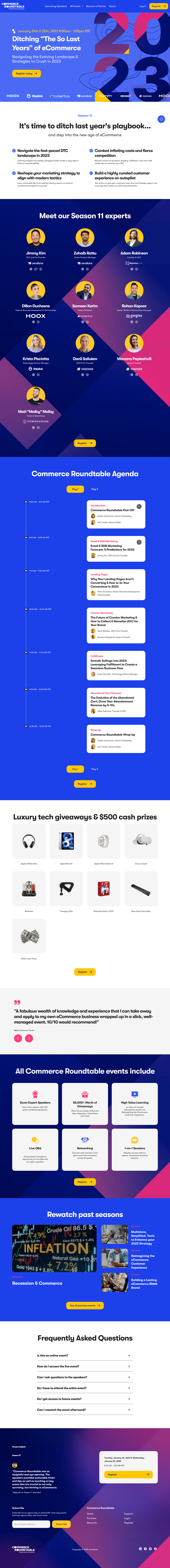 Commerce Roundttable desktop landing page