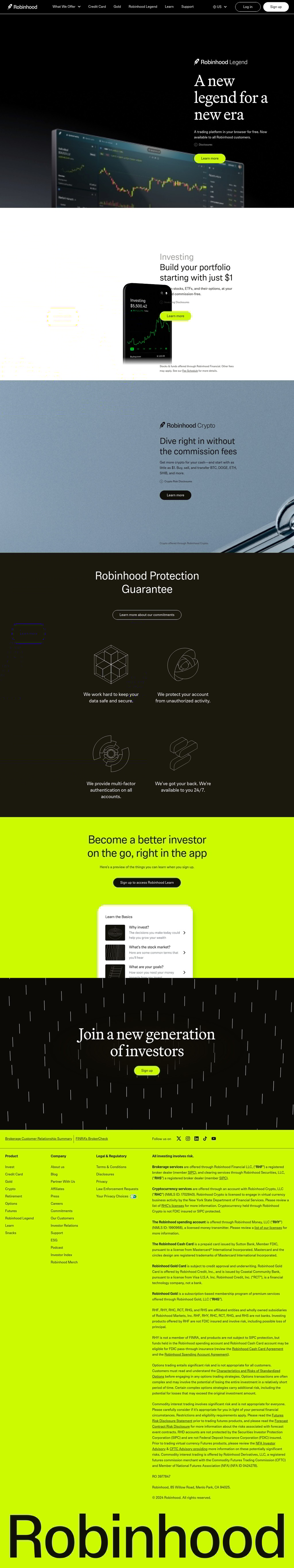 Commission desktop landing page