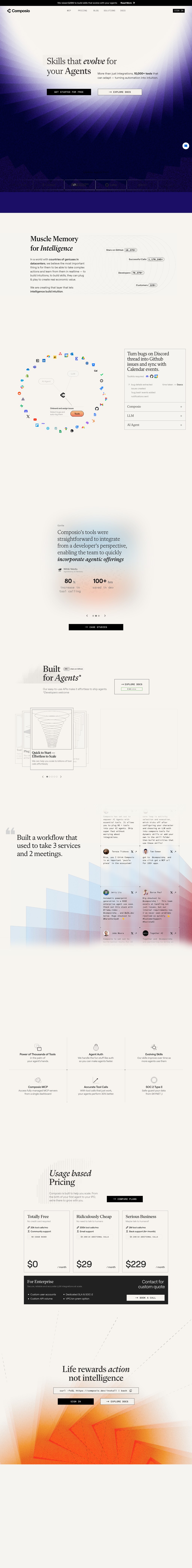 Composio desktop landing page