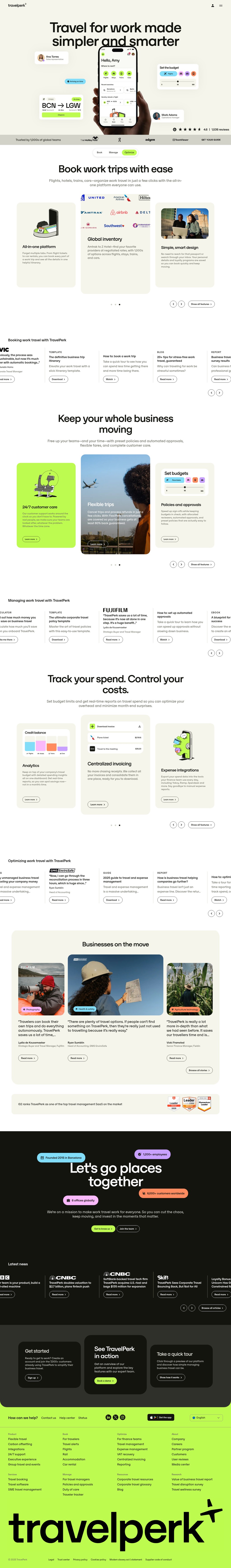 Corporate Travel Management & Business Travel Services desktop landing page