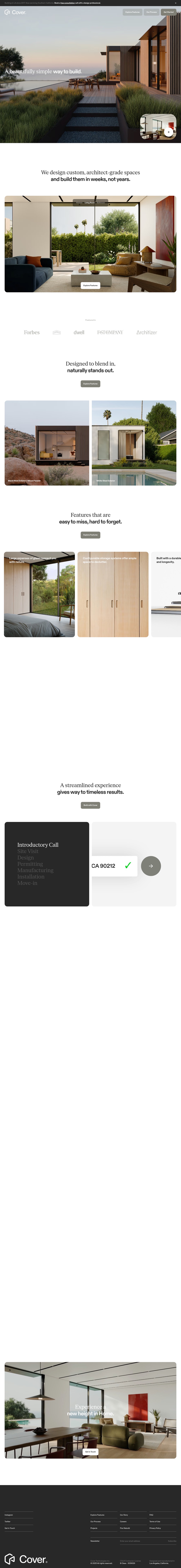 Cover desktop landing page