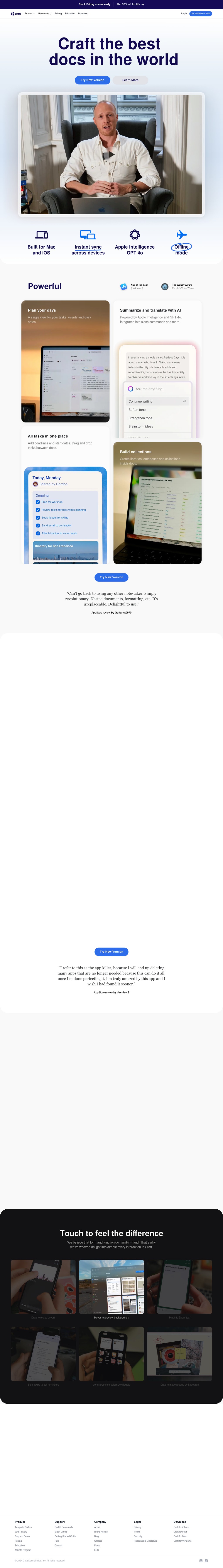 Craft the best docs in the world desktop landing page