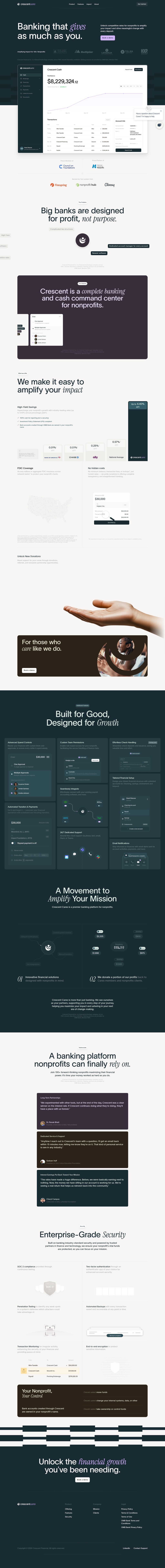 Crescent Cares desktop landing page