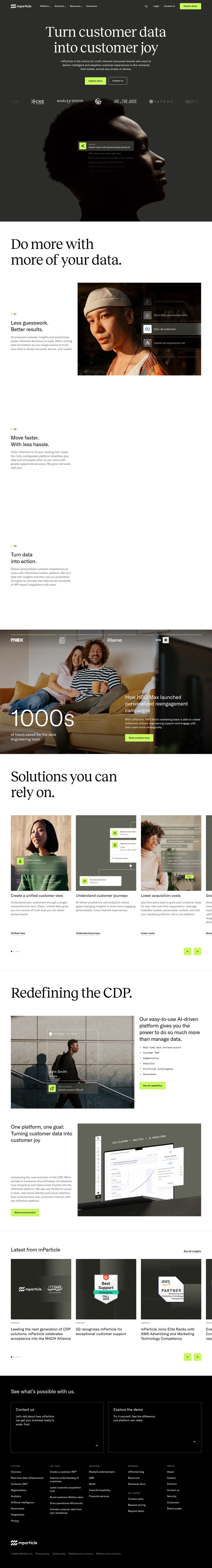 Customer Data Platform desktop landing page