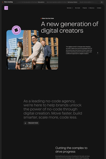 Cut the Code landing page