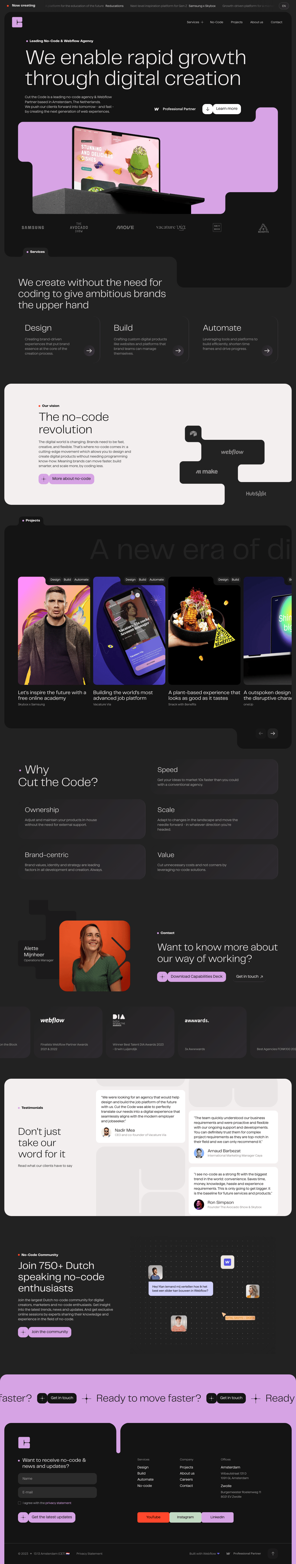 Cut the Code desktop landing page
