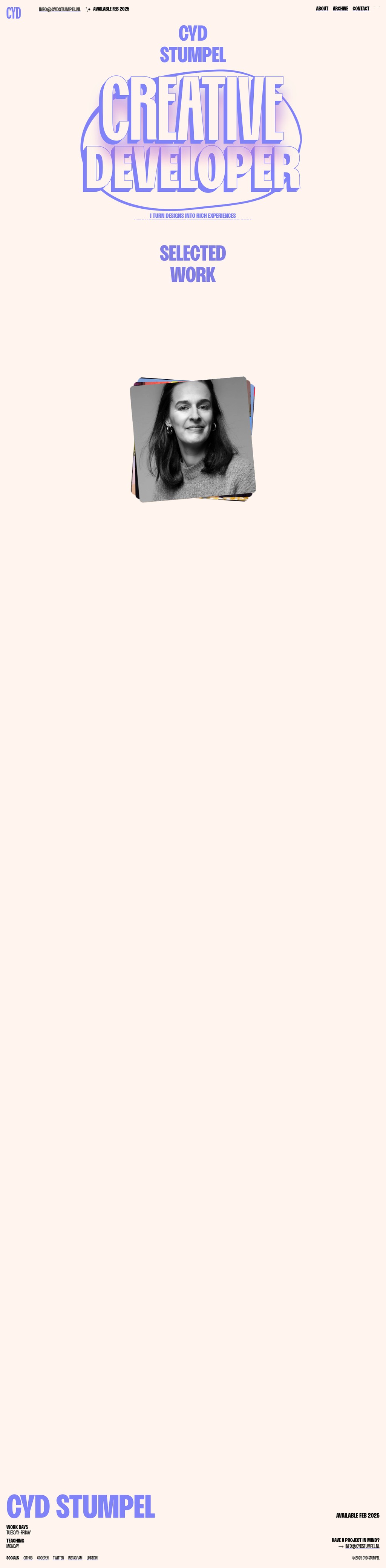 Cyd Stumpel desktop landing page