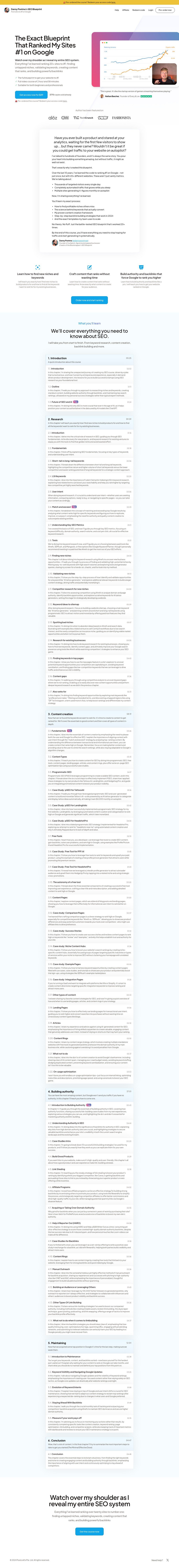 Danny Postma desktop landing page