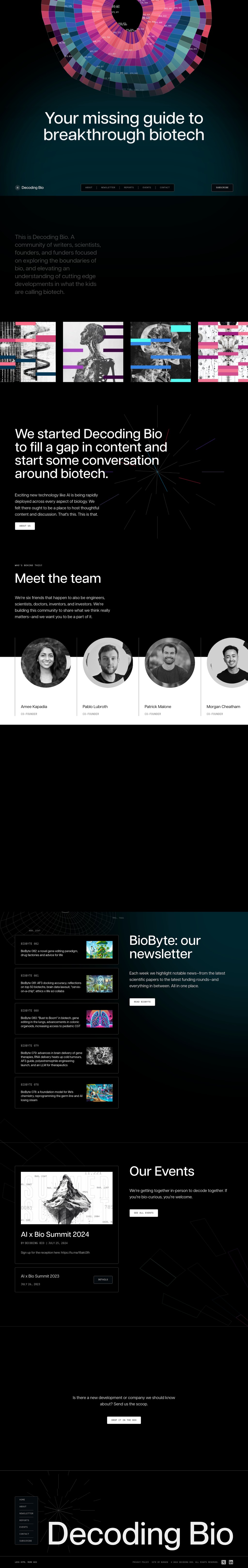 Decoding Bio desktop landing page