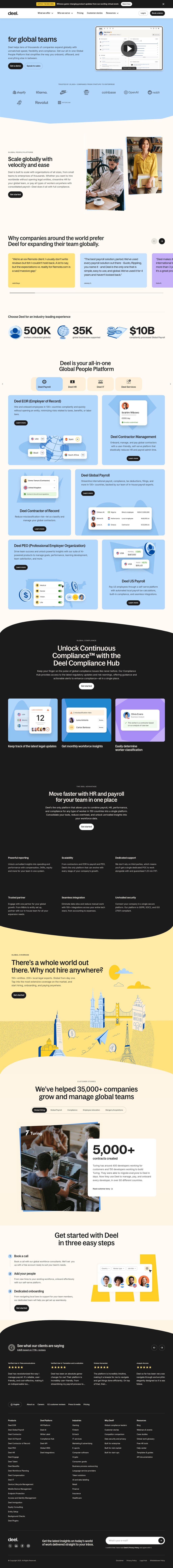 Deel desktop landing page