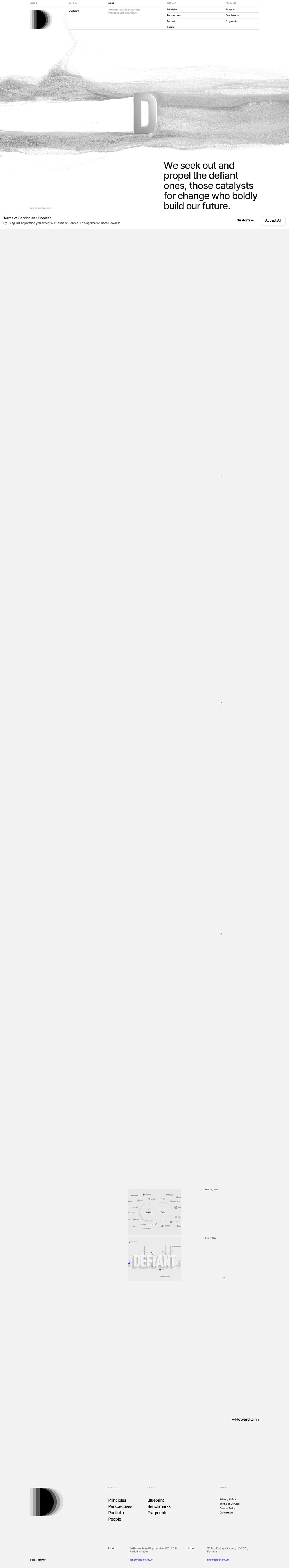 Defiant desktop landing page