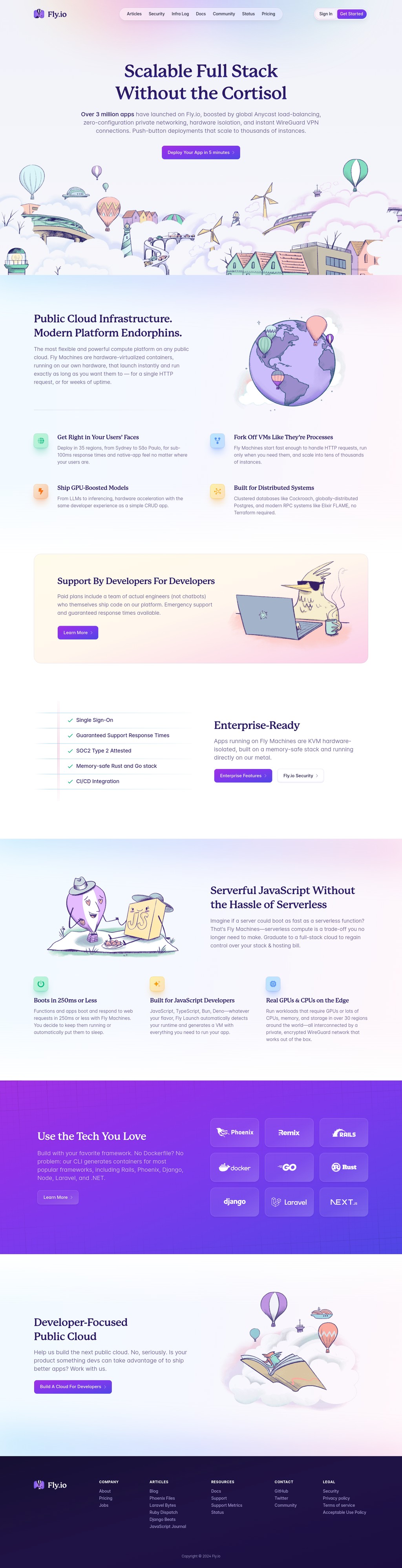Deploy app servers close to your users
     · Fly desktop landing page